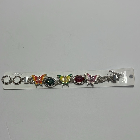 Butterfly and Rhinestone Bracelet 7.25” to 8” - Picture 2 of 4